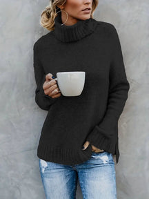 Women's Long Sleeve Turtleneck Sweater — View 2