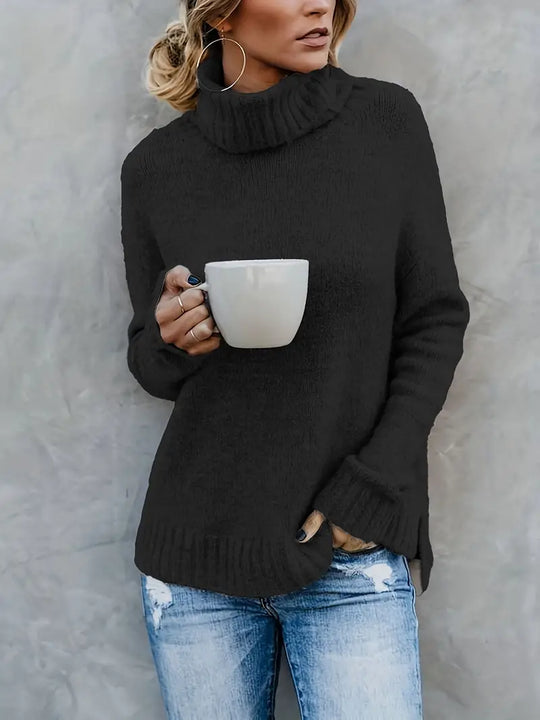 Women's Long Sleeve Turtleneck Sweater — View 2