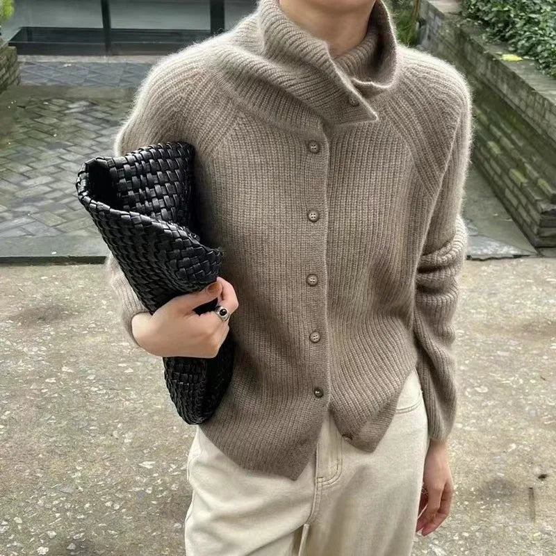 Women's Button Detail Turtleneck Sweater — View 9