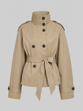 Women's Short Belted Trench Coat | Caldecott - Juana Fashion