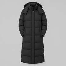Women's Long Hooded Quilted Coat | Camberley in Beige - Juana Fashion