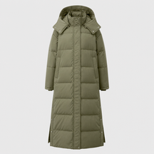 Women's Long Hooded Quilted Coat | Camberley in Beige - Juana Fashion