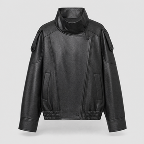Women's Oversized Faux Leather Bomber Jacket | Camden - Juana Fashion