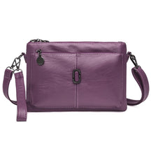 Women's Faux Leather Multi Pocket Crossbody Bag in Purple by Juana Fashion