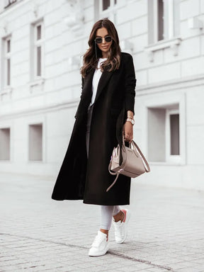 Women's Longline V Neck Coat — View 3
