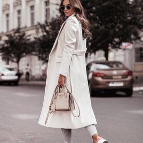 Women's Long City Coat | Helene in Black - Juana Fashion