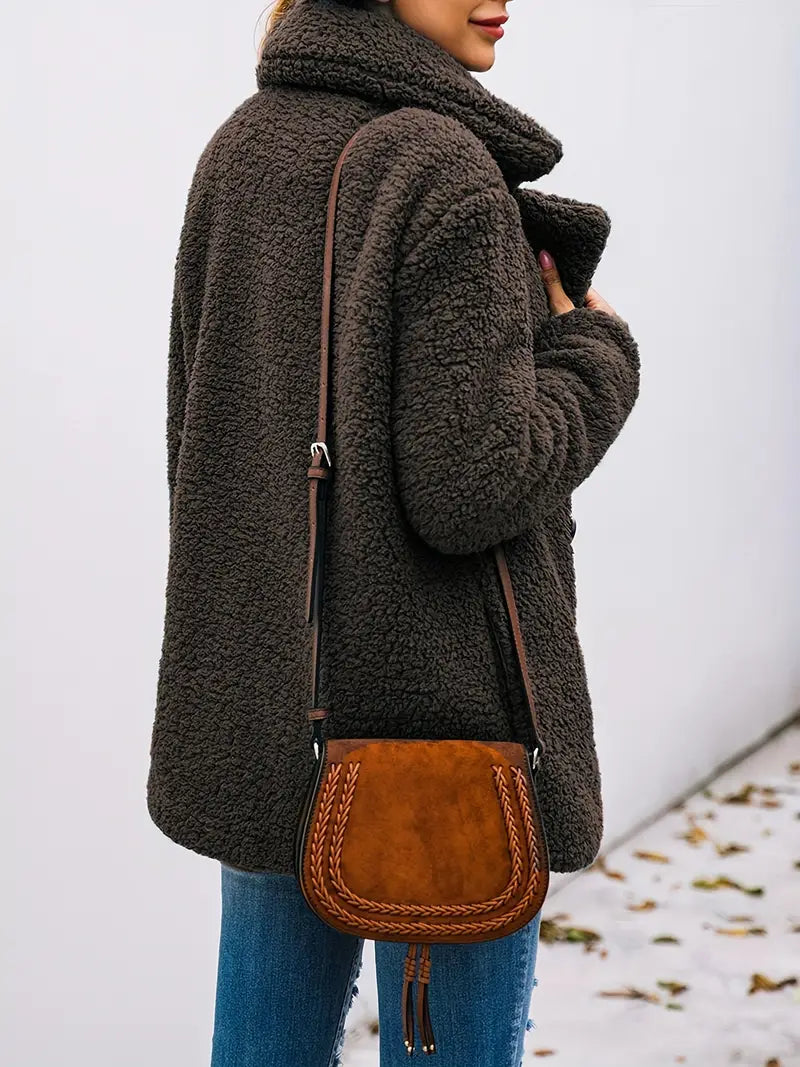 Women's Double Breasted Teddy Jacket — View 12