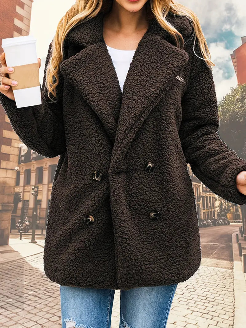 Women's Double Breasted Teddy Jacket — View 15