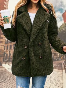Women's Double Breasted Teddy Jacket — View 24