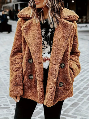 Women's Double Breasted Teddy Jacket — View 5