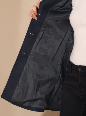 Women's Button-Front A-Line Winter Coat | Marie in Dark Red - Juana Fashion