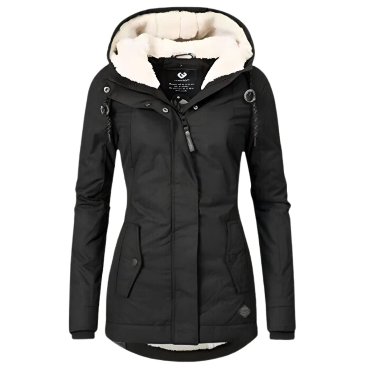 Women's Hooded Parka with Sherpa Lining | Annika in Gray - Juana Fashion