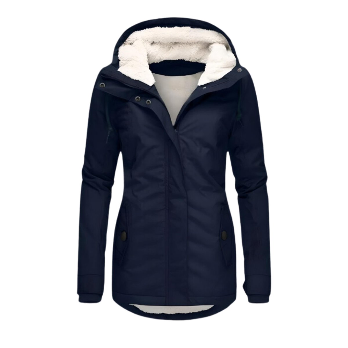 Women's Hooded Parka with Sherpa Lining | Annika in Gray - Juana Fashion