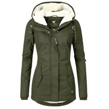 Women's Hooded Parka with Sherpa Lining | Annika in Gray - Juana Fashion
