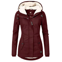 Women's Hooded Parka with Sherpa Lining | Annika in Gray - Juana Fashion