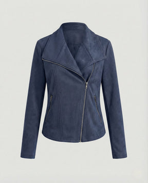 Women's Faux Suede Biker Jacket | Nora in Black - Juana Fashion