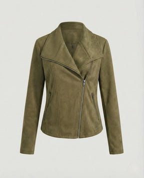 Women's Faux Suede Biker Jacket | Nora in Camel - Juana Fashion