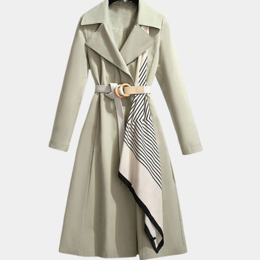 Women's Belted Midi Trench Coat | Mia in Green - Juana Fashion