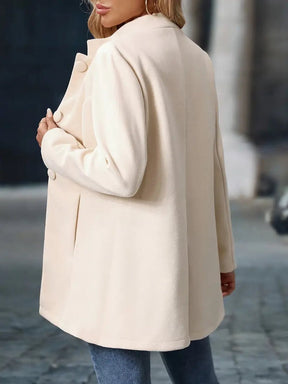 Women's Fitted Blazer Coat with Stand Collar | Marie in Camel - Juana Fashion
