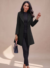 Women's Tailored Trench Coat with Lapels | Hannah in Black - Juana Fashion