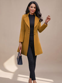 Women's Tailored Trench Coat with Lapels | Hannah in Black - Juana Fashion