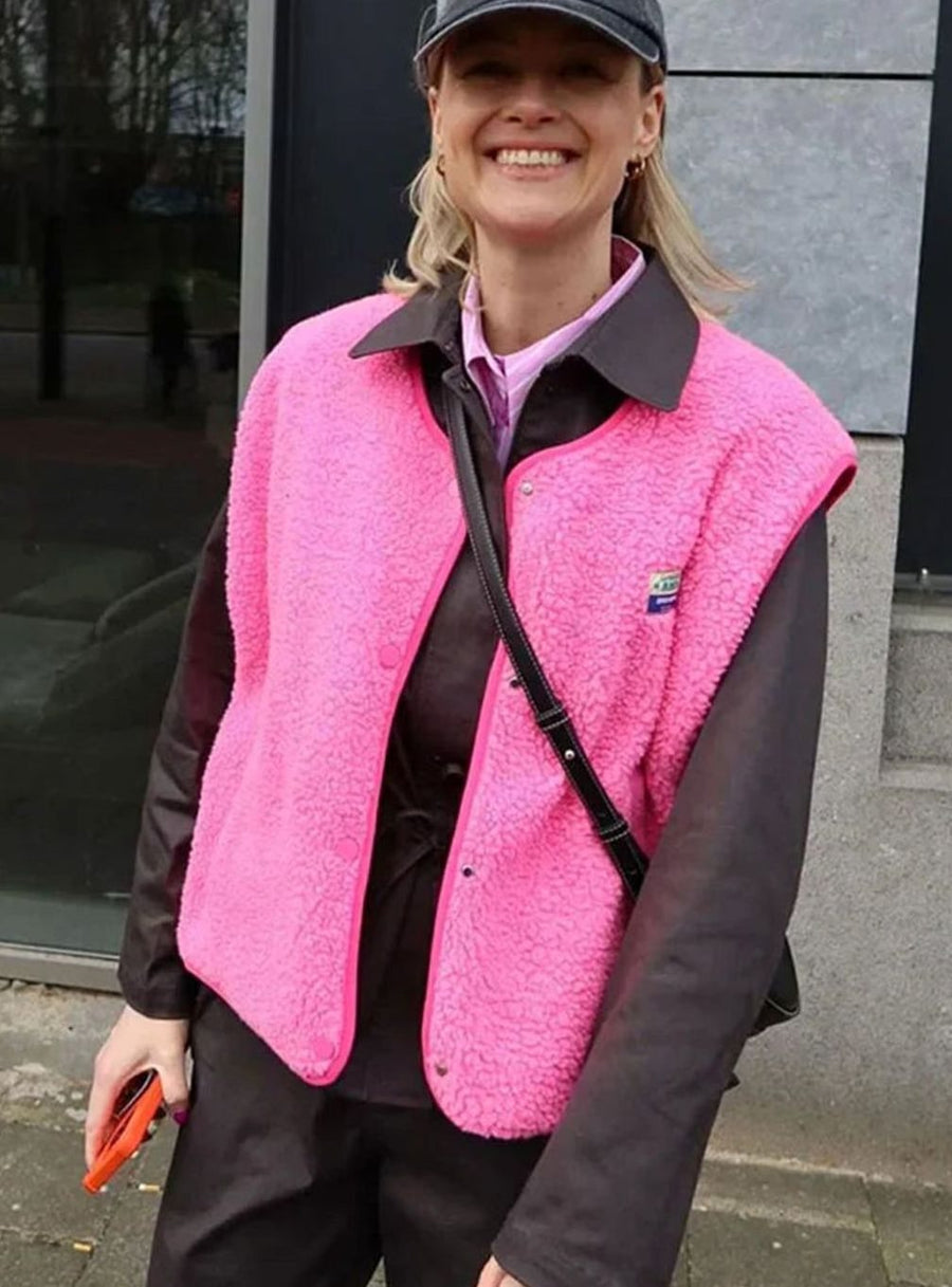 Women's Fleece Vest | Clara in Rose Red - Juana Fashion