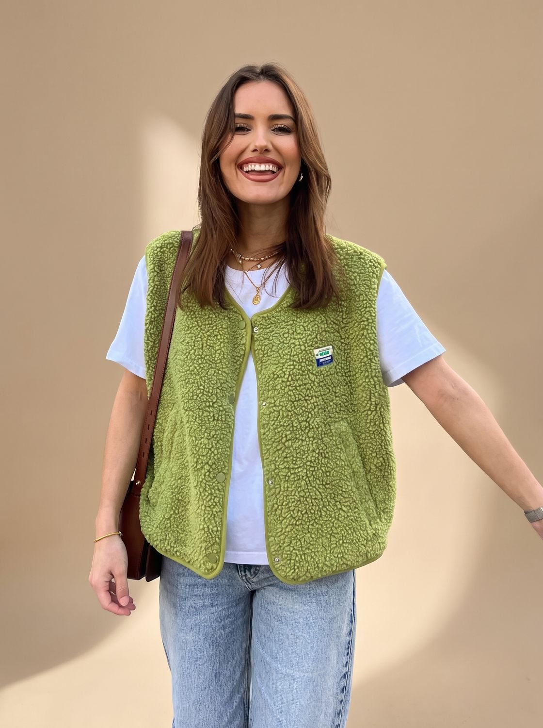 Women's Fleece Vest | Clara in Rose Red - Juana Fashion
