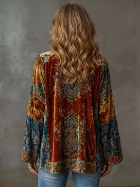 Women's Boho Quilted Kimono Jacket | Clara in Burgundy - Juana Fashion