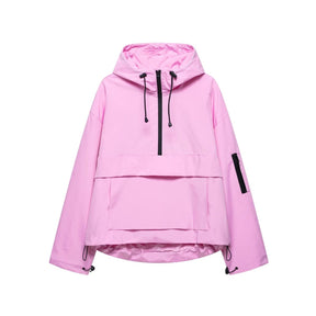 Women's Water-Repellent Hooded Anorak | Elisabeth in Black - Juana Fashion