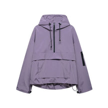 Women's Water-Repellent Hooded Anorak | Elisabeth in Black - Juana Fashion