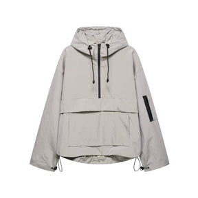 Women's Water-Repellent Hooded Anorak | Elisabeth in Black - Juana Fashion