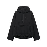 Women's Water-Repellent Hooded Anorak | Elisabeth in Black - Juana Fashion