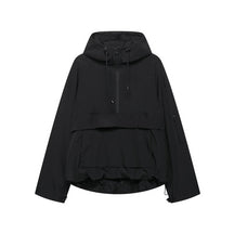 Women's Water-Repellent Hooded Anorak | Elisabeth in Black - Juana Fashion