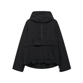 Women's Water-Repellent Hooded Anorak | Elisabeth in Black - Juana Fashion