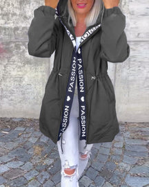 Women's Mid-Thigh Hooded Coat with Adjustable Fit | Johanna in Black - Juana Fashion