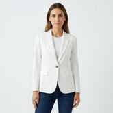 Women's Classic Tailored Single-Button Blazer | Marie in White - Juana Fashion