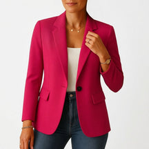 Women's Classic Tailored Single-Button Blazer | Marie in White - Juana Fashion