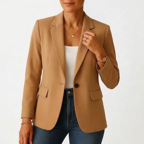 Women's Classic Tailored Single-Button Blazer | Marie in White - Juana Fashion