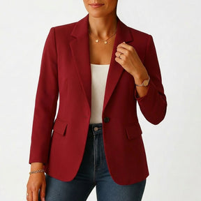 Women's Classic Tailored Single-Button Blazer | Marie in White - Juana Fashion