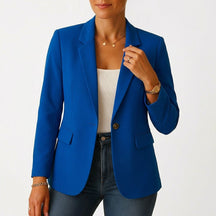Women's Classic Tailored Single-Button Blazer | Marie in Beige - Juana Fashion
