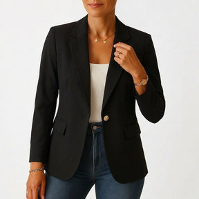 Women's Classic Tailored Single-Button Blazer | Marie in Beige - Juana Fashion