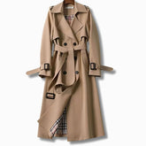 Women's Classic Belted Winter Trench Coat | Frieda in Khaki - Juana Fashion