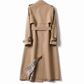 Women's Classic Belted Winter Trench Coat | Frieda in Khaki - Juana Fashion