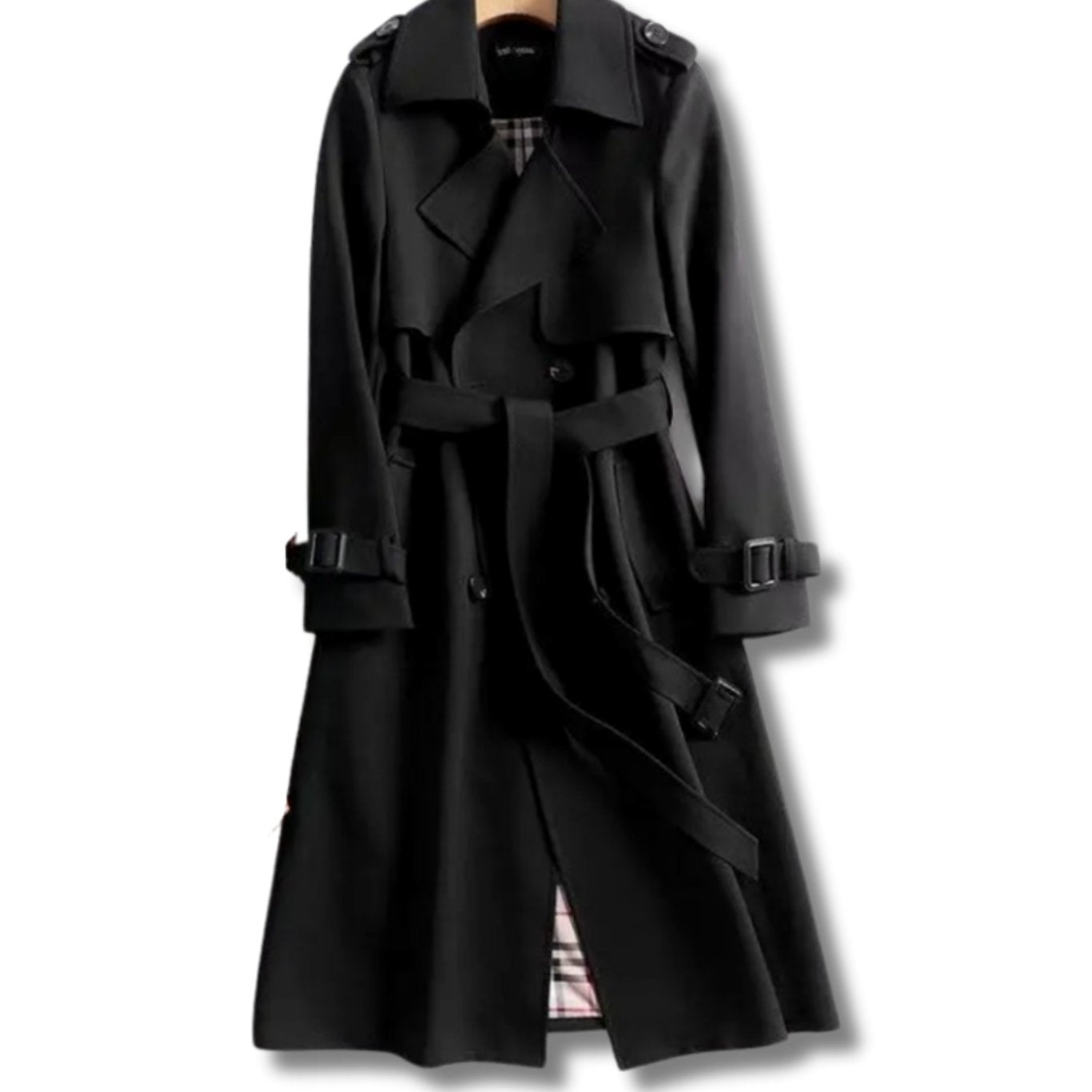 Women's Classic Belted Winter Trench Coat | Frieda in Khaki - Juana Fashion