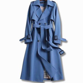 Women's Classic Belted Winter Trench Coat | Frieda in Khaki - Juana Fashion