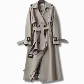 Women's Classic Belted Winter Trench Coat | Frieda in Khaki - Juana Fashion
