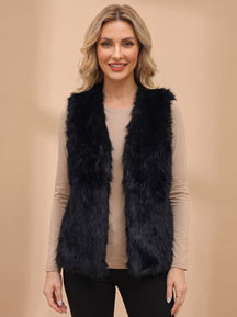 Women's Vest with Faux Fur Lining | Frieda in Gray - Juana Fashion