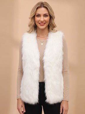 Women's Vest with Faux Fur Lining | Frieda in Gray - Juana Fashion
