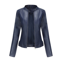 Women's Cropped Tailored Faux Leather Biker Jacket | Katharina in Beige - Juana Fashion