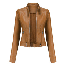 Women's Cropped Faux Leather Biker Jacket | Hannah in Black - Juana Fashion